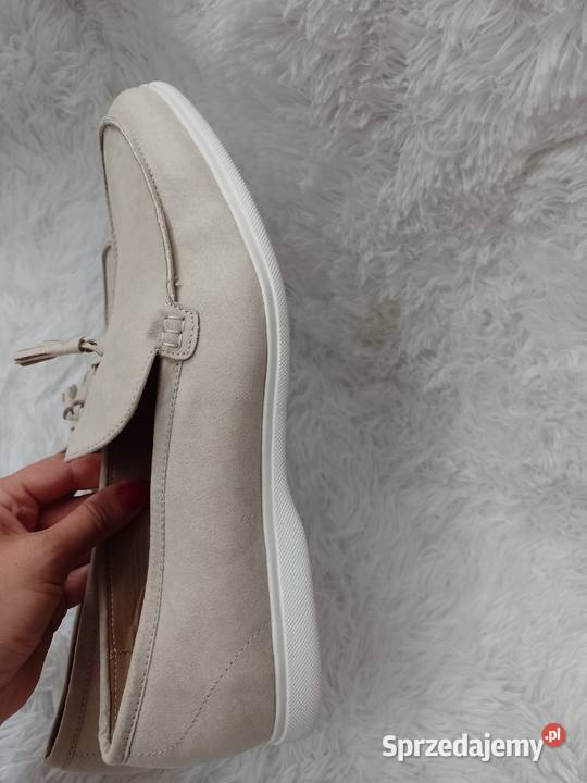 4511 SEQWL Szare mokasyny loafersy z Londynu Obuwie Kraków