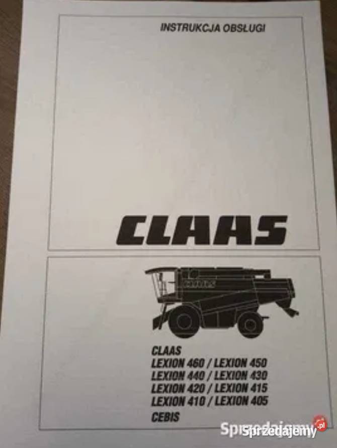 Instrukcja obsługi kombajnu Claas Lexion 405420 Pozostałe