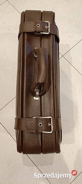 Ładna skórzana torba podróżna vintage PRL Warszawa