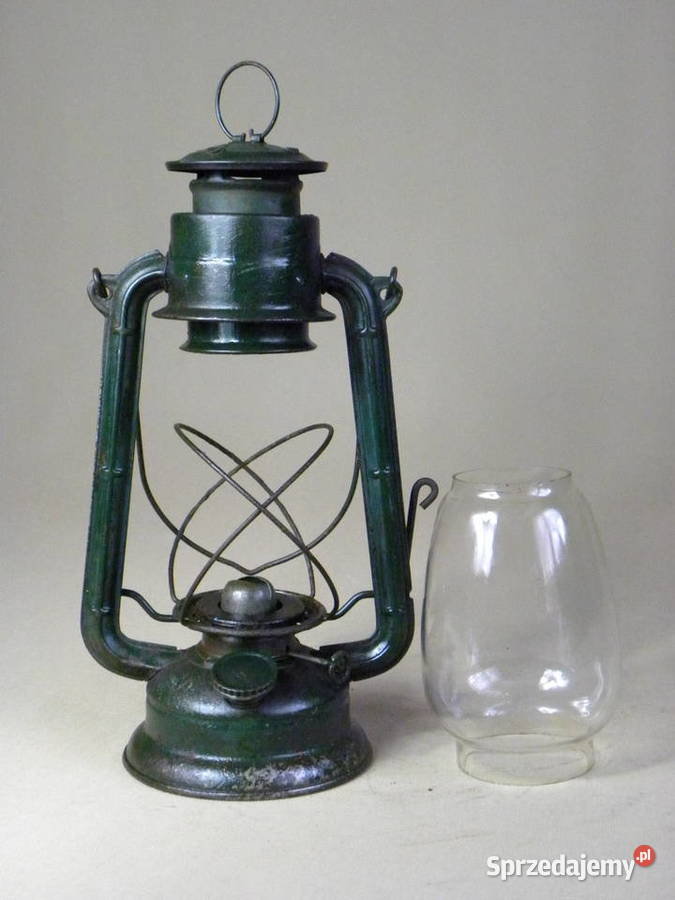 Polska duża lampa naftowa Jupiter 2 zieleń dolnośląskie
