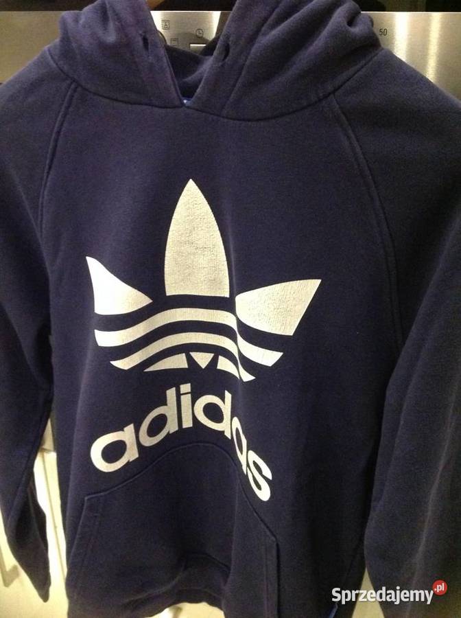 Granatowa Bluza z Kapturem ADIDAS S Nowa Sól