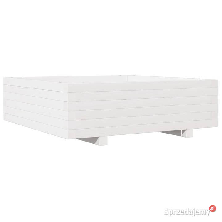 Donica ogrodowa biała 80x80x265 lite drewno Warszawa
