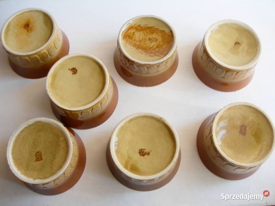 miseczki Tułowice porcelit vintage PRL beżowy