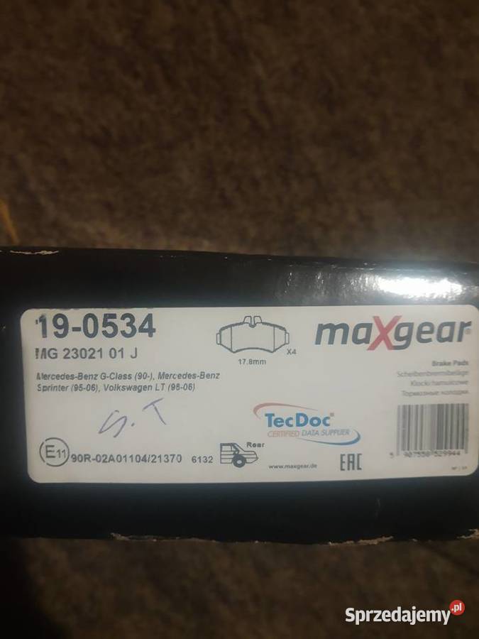 Klocki gear maxgear Mercedes Benz Sprinter 9506 Klocki hamulcowe Karczmiska Pierwsze