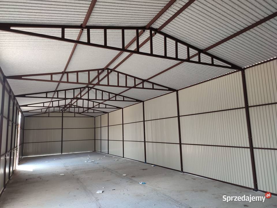Duży Ocynkowany Garaż BlaszanyHala w OcynkWiata 120m2 Sprzedaż Tomaszów Mazowiecki