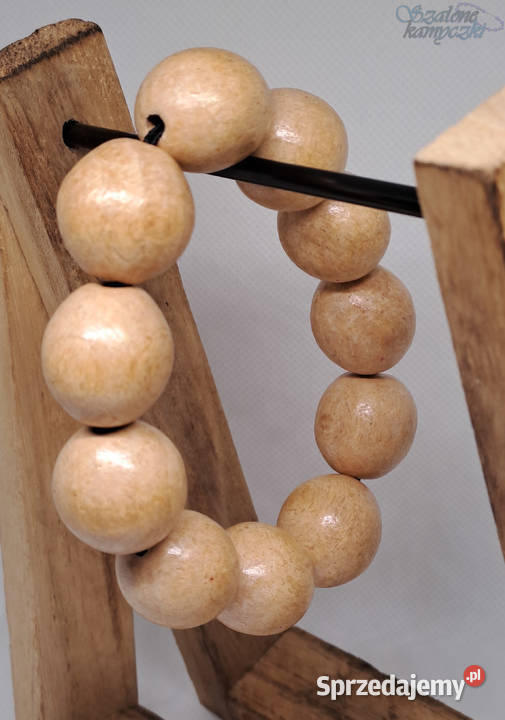 Bransoletka drewniana duże kule Warszawa