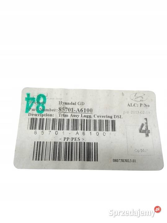 PODŁOGA BAGAŻNIKA WYKŁADZINA DYWAN 85701A6100