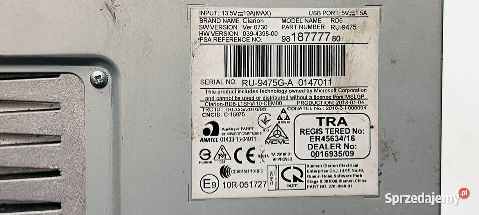 RADIO TOYOTA PROACE II 9818777780 Lipno