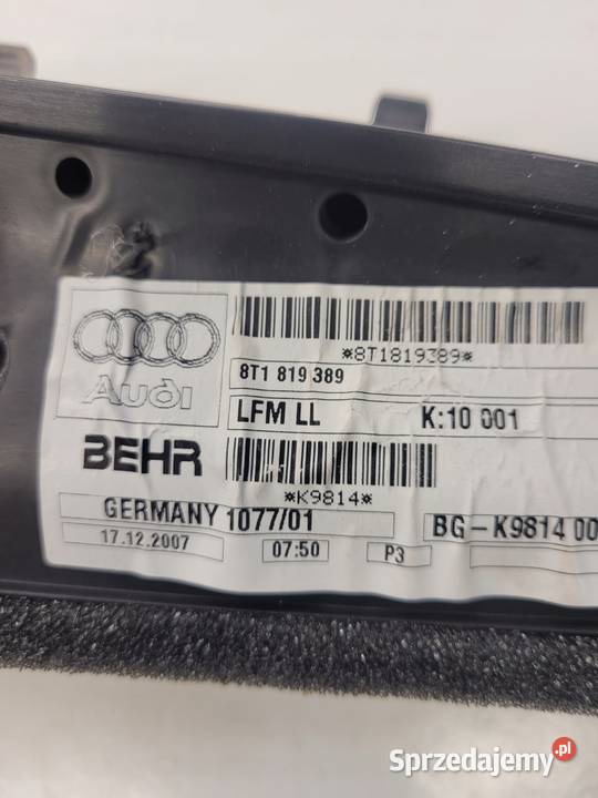 KANAŁ POWIETRZNY TUNEL AUDI A4 B8 A5 8T1819389 osobowe Przystajń