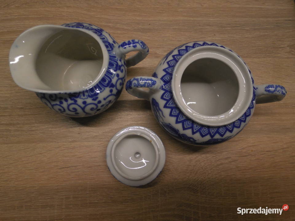 Porcelanowa cukiernicamlecznik ChinyJaponia wielkopolskie Raszków