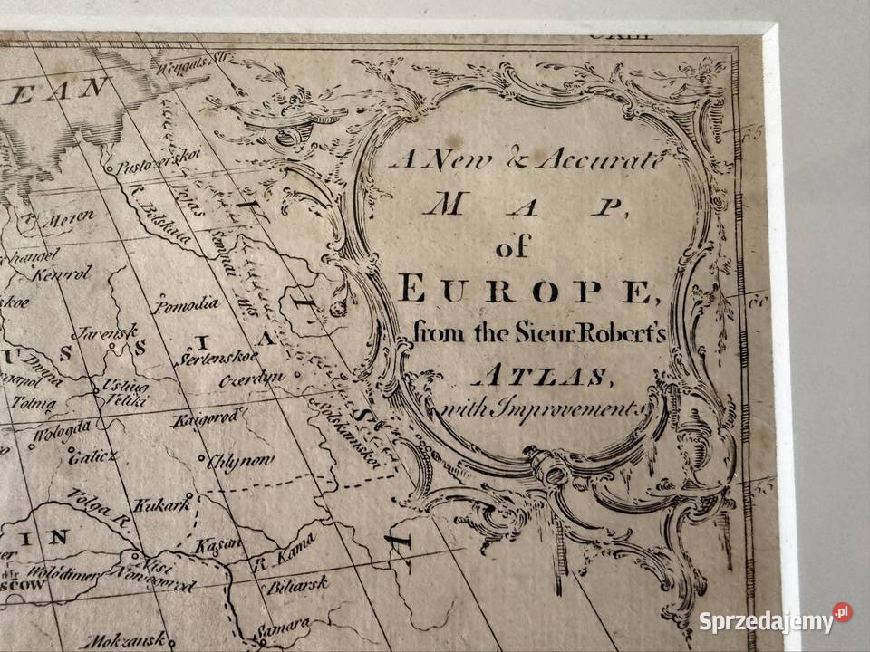 Antyczna Mapa Europy XIX Wiek Oryginalny śląskie Czerwionka-Leszczyny sprzedam