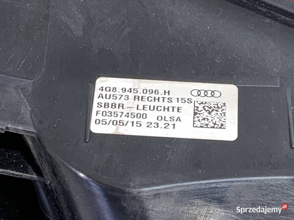 LAMPA PRAWY TYŁ AUDI A7 4G 4G8945096H Hatchback