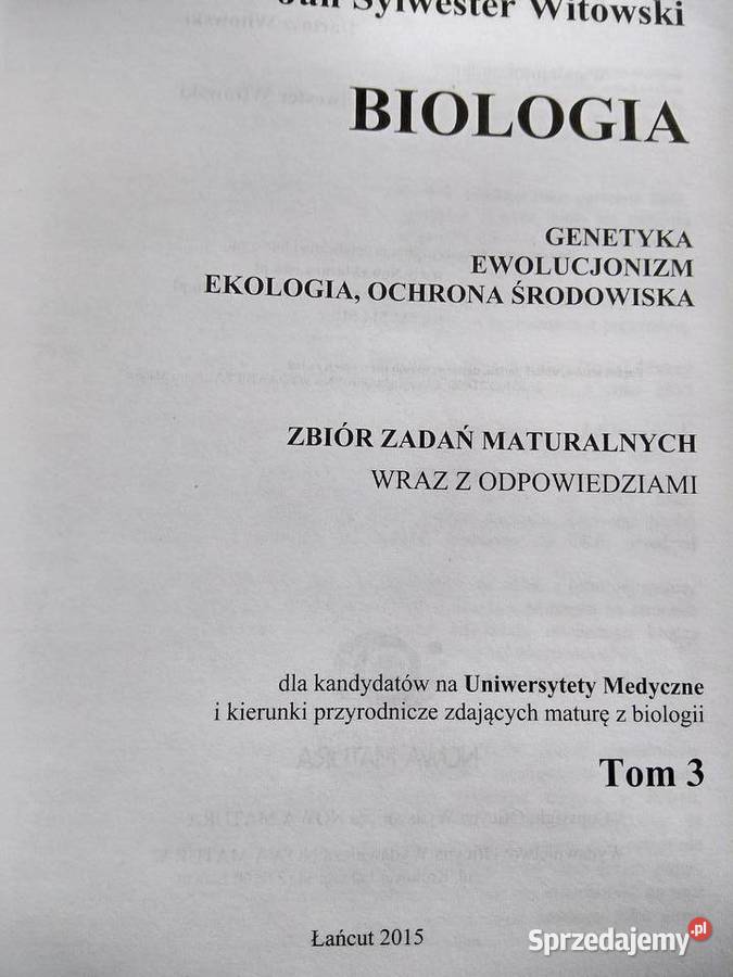Biologia witowski unikatowe książki Warszawa