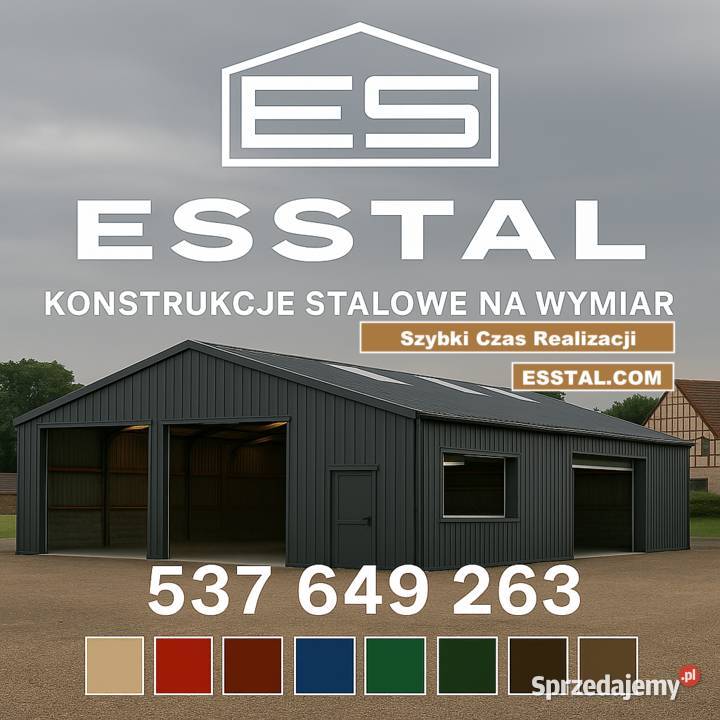 Garaż Blaszany GRAFITOWY Hala Wiata Wysoki Wjazd mazowieckie Sokołów Podlaski