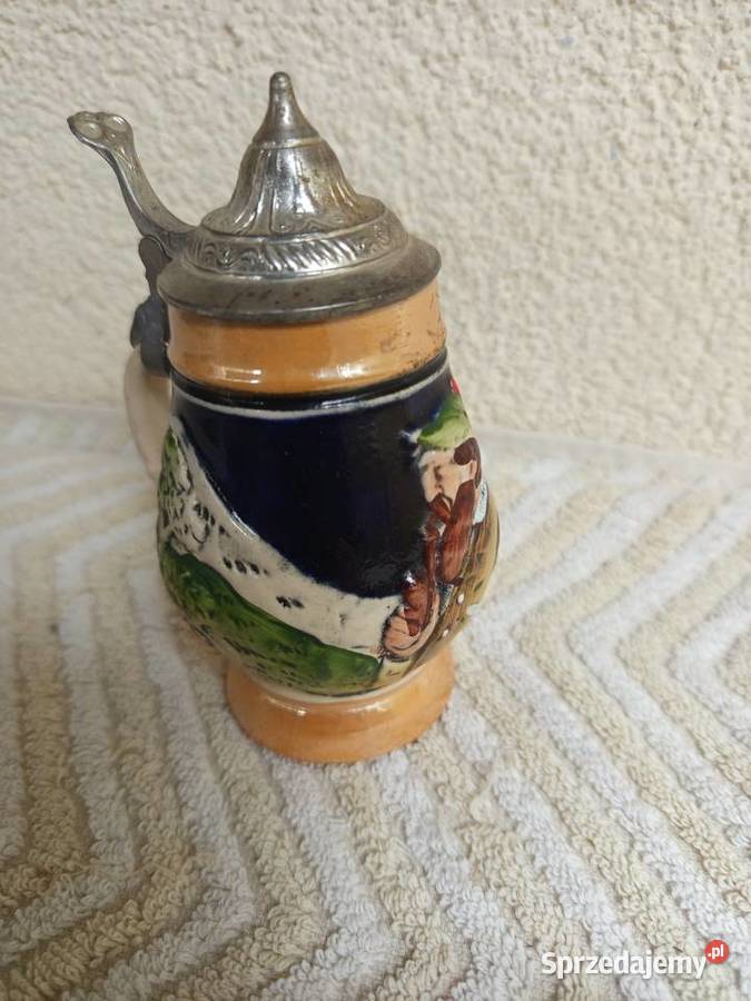 Bawarski kufel ceramiczny z aluminiowym mazowieckie Warszawa
