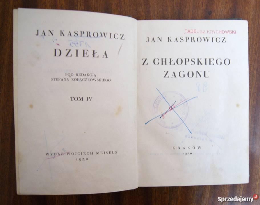 Jan Kasprowicz Z chłopskiego zagonu 1930