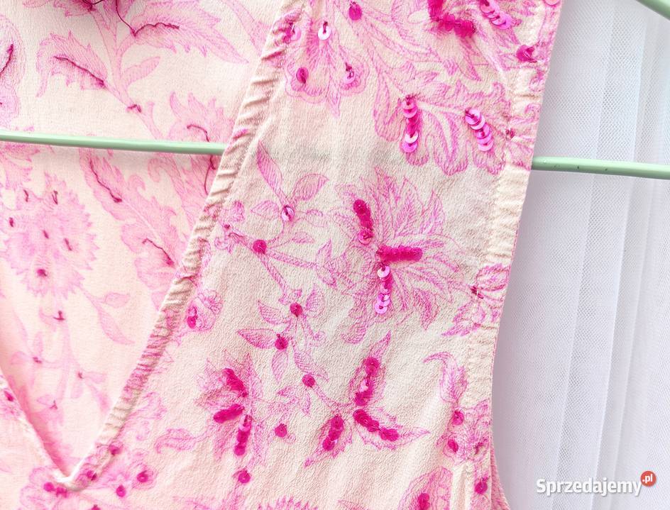 Sukienka długa tunika jedwabna 36 S jedwab Szczecin