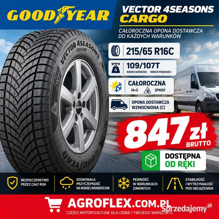 GOODYEAR VECTOR 4SEASONS CARGO 21565 R16C całoroczne Kochanów sprzedam
