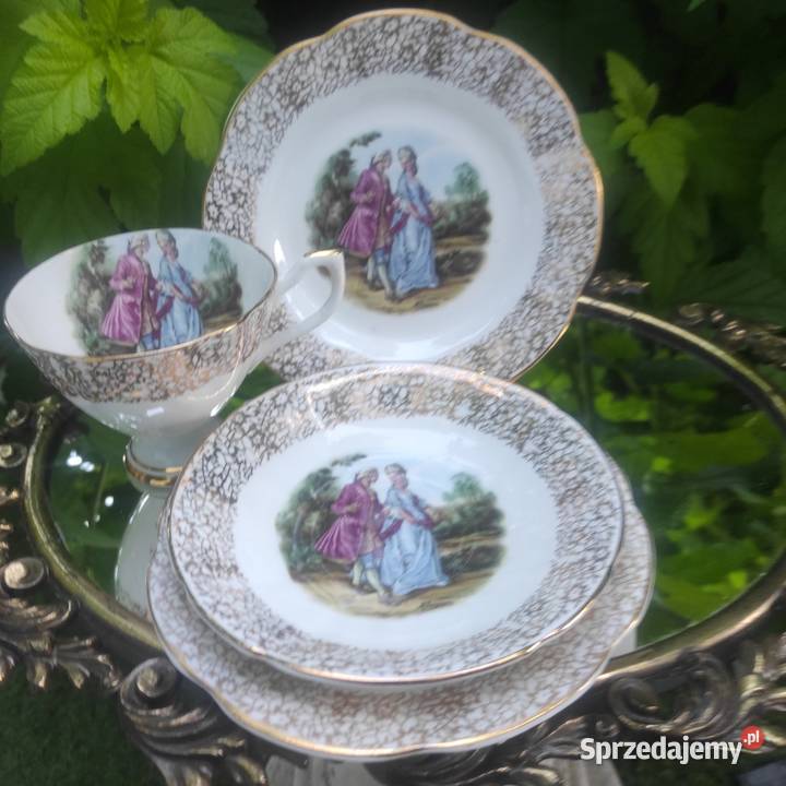 CROWN BANKBONE CHINAENGLANDTrio kolekcjonerskie Porcelana i szkło