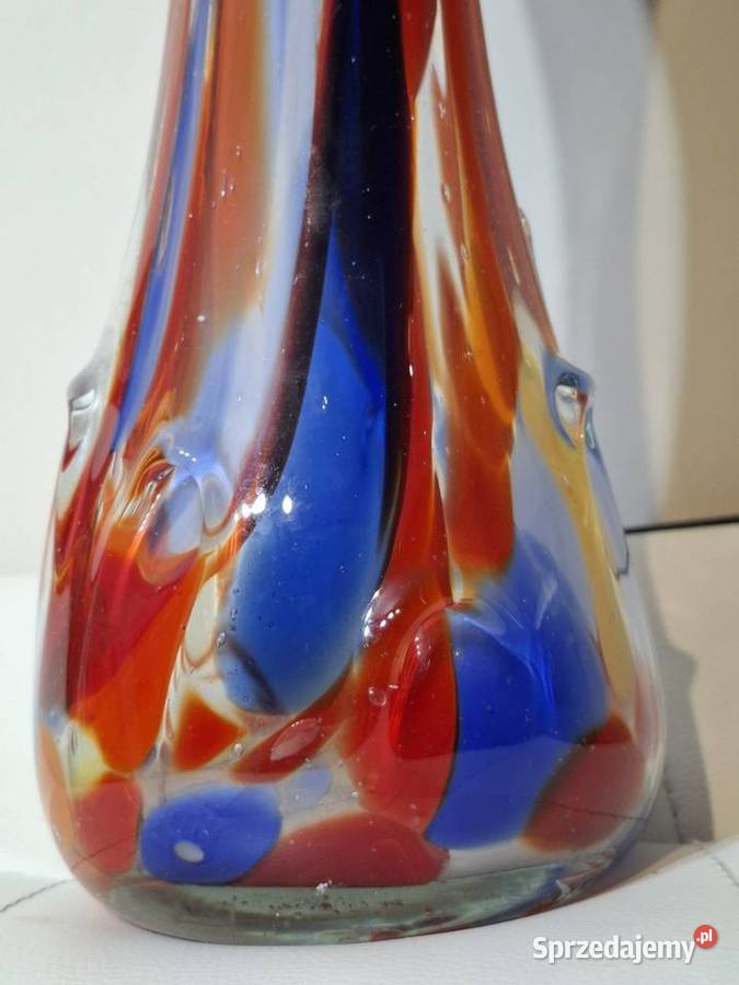 Szklany wazon flakon szkło barwione retro Kraków
