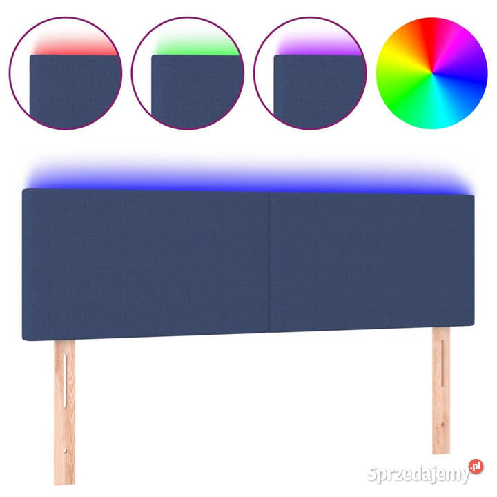 Zagłówek do łóżka z LED kremowy 144x5x7888