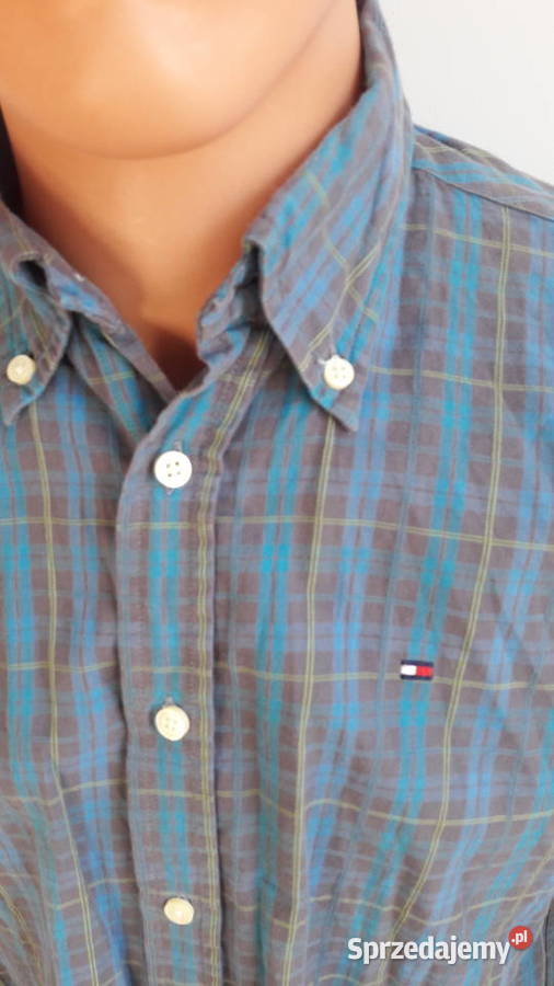 Koszula w kratkę Tommy Hilfiger szaro niebieska Tommy Hilfiger