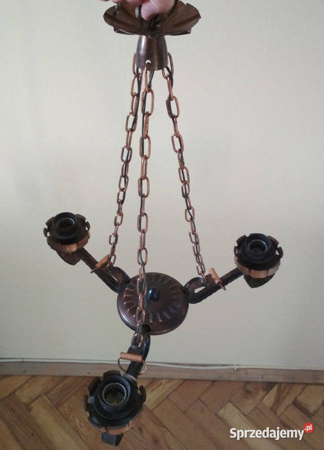 lampa wisząca sufitowa 3 żarówki PRL vintage Rzeszów