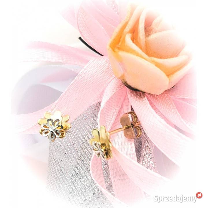Kolczyki Złote pr585 Kwiatki sztyft Z169 Poznań