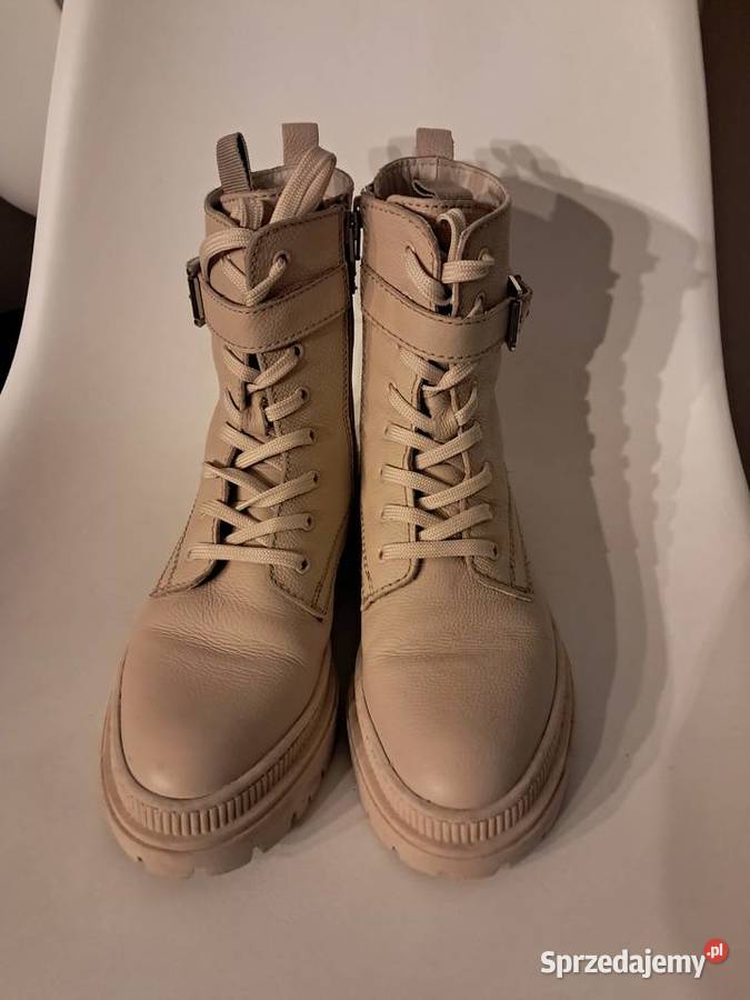 beżowe botki rozmiar 38 stan 3 razy założone inna świętokrzyskie Sandomierz