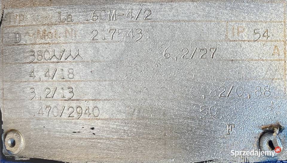 silnik elektryczny dwubiegowy 1844kW 29401470obr Pigża