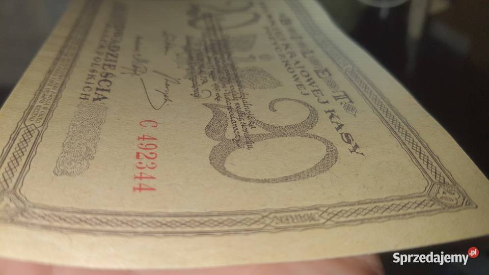 RARYTAS 20 MAREK POLSKICH 1919 s C UNC Warszawa