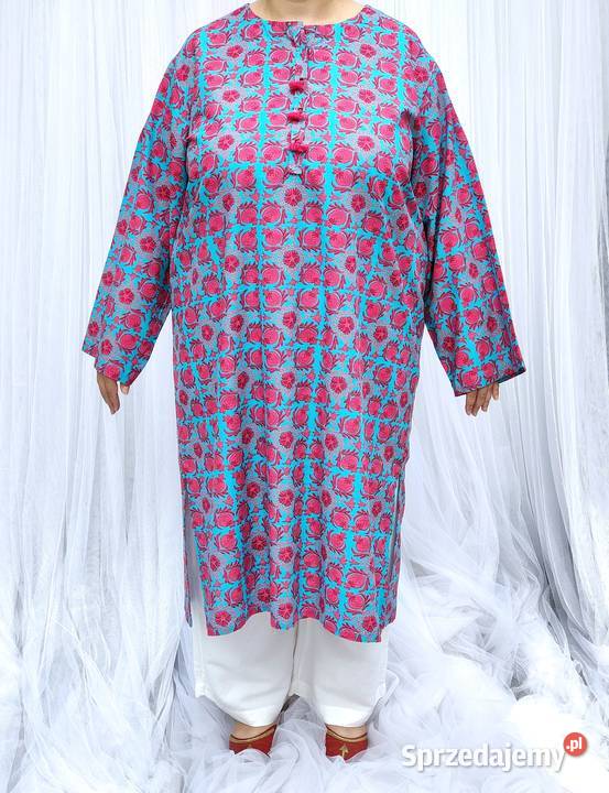 Długa tunika XXL 44 3XL 46 plus size bawełna
