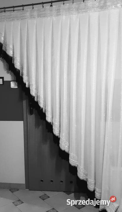 Firana glamour skos ze srebrną nitką mazowieckie