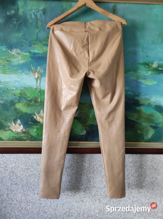 Calvin Klein wysokie stan camel beż legginsy
