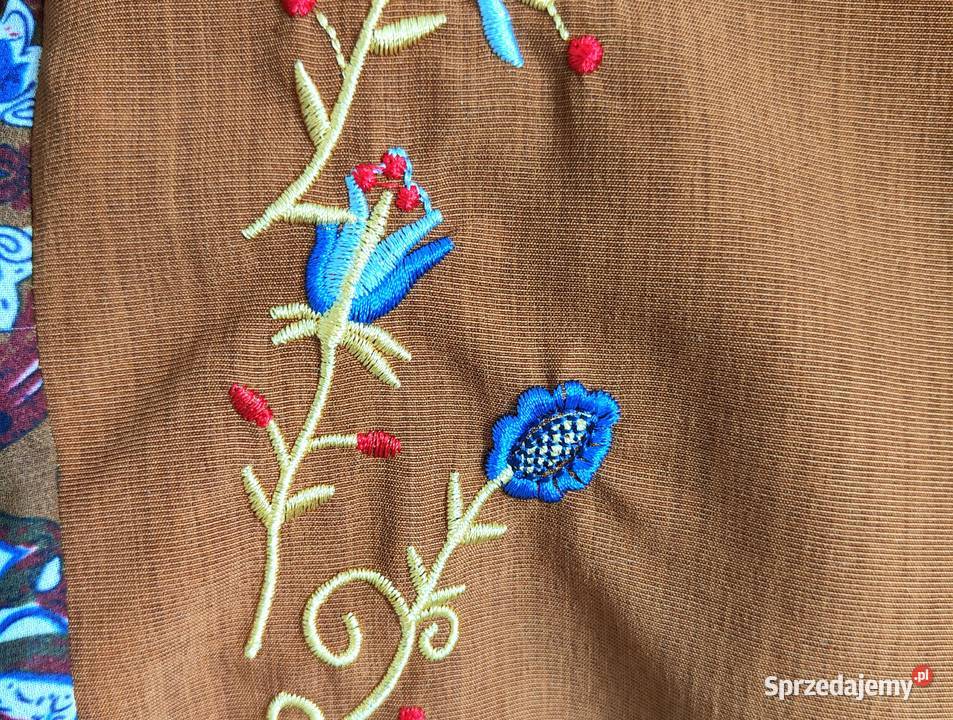 Bluzka L 40 hippie boho folk haft rękawy dzwony Szczecin
