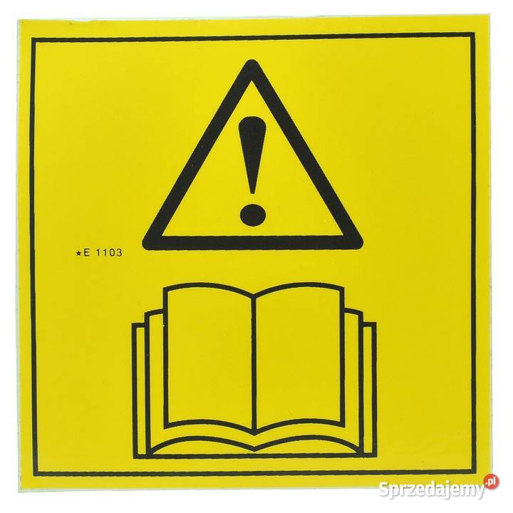 Naklejka ostrzegawcza 90 x 90 mm UWAGAPRZECZYTAJ Tajęcina