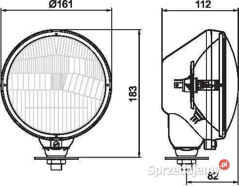 Reflektor ciągnikowy metalowy lewy 1400660201 Kamionna