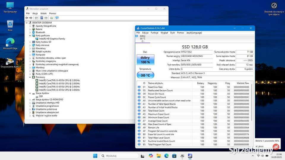 Laptop Dell 14HD E5440 i5 8GB SSD kamera sprzedam