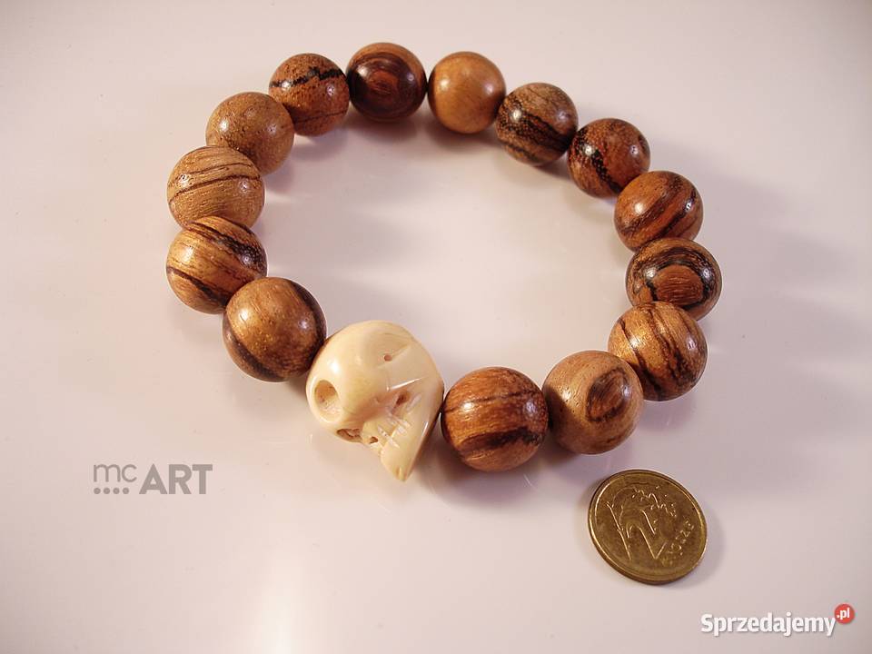 Bransoletka męska drzewo egzotyczne 15 mm czacha mazowieckie Warszawa