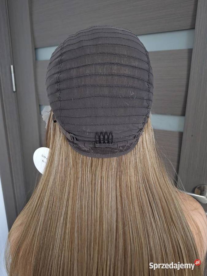 Peruka długa prosta blond shatush z koronką Dla kobiet Malbork