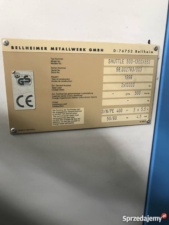 Regał magazynowy automatyczny KARDEX shuttle 500 Suwałki