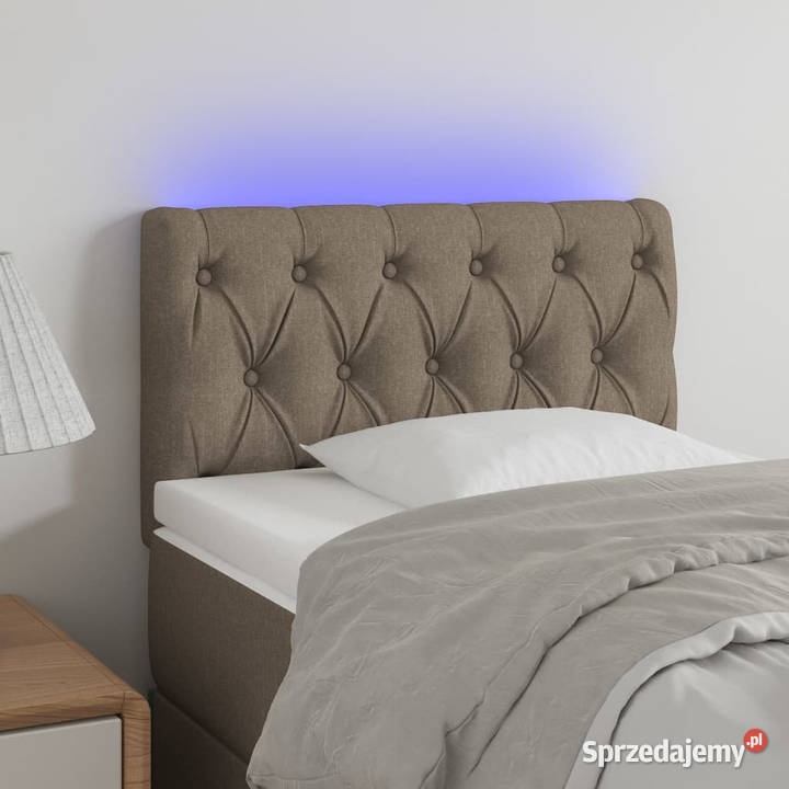 Zagłówek do łóżka z LED taupe 80x7x7888 tkanina Warszawa sprzedam