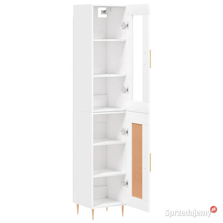Wysoka szafka biała 345x34x180 materiał mazowieckie