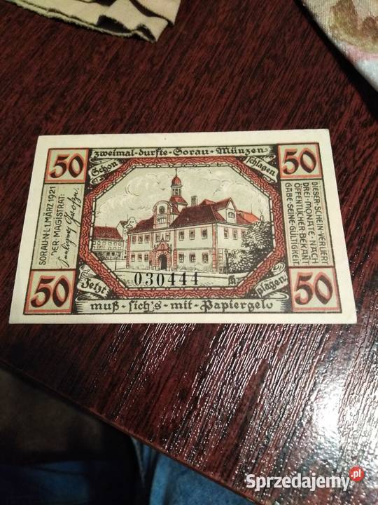 Banknot zastępczy miasta Sorau Żary lubuskie sprzedam