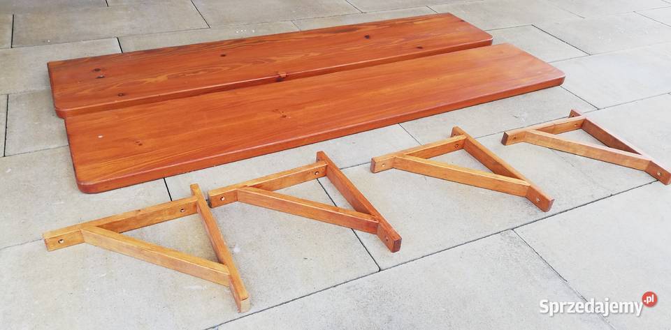 Półka drewniana długa solidna regał na książki Garwolin