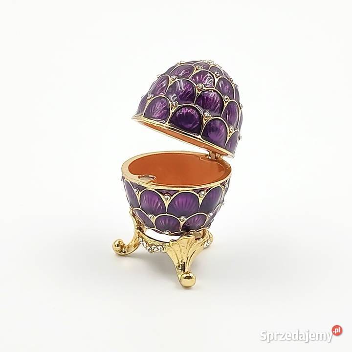 Jajko jajo faberge pojemniki szkatułka fiolet Zegarki i Biżuteria Zawiercie sprzedam