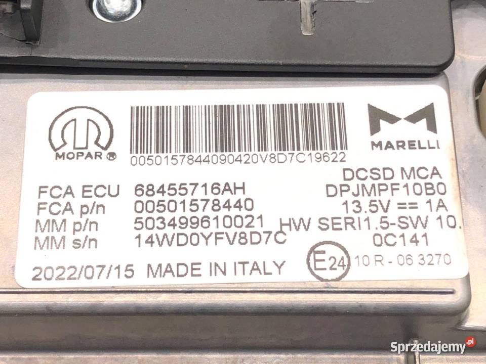 WYŚWIETLACZ NAWIGACJA JEEP COMPASS MP 68455716AH