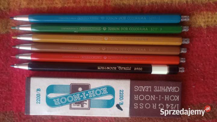 Stare kolekcjonerskie ołówki mechaniczne TOISON Szczebrzeszyn