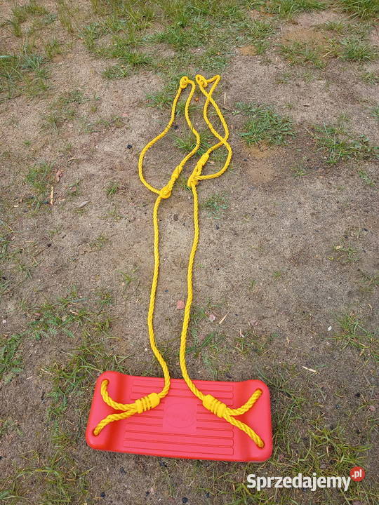 Huśtawka plastikowa czerwonażółte linki Zabawki ogrodowe wielkopolskie Topola Wielka