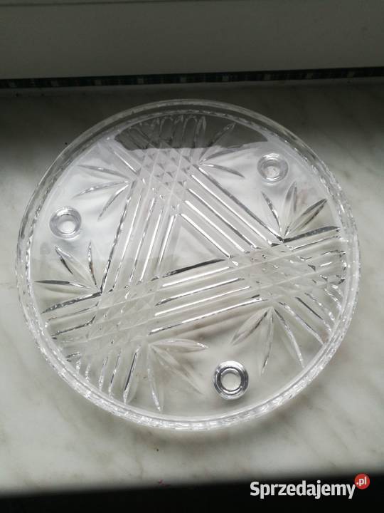Kryształowa okrągła taca prl Choszczno sprzedam